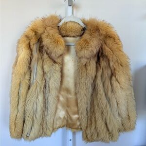 Vintage Beige Fur Coat for Women